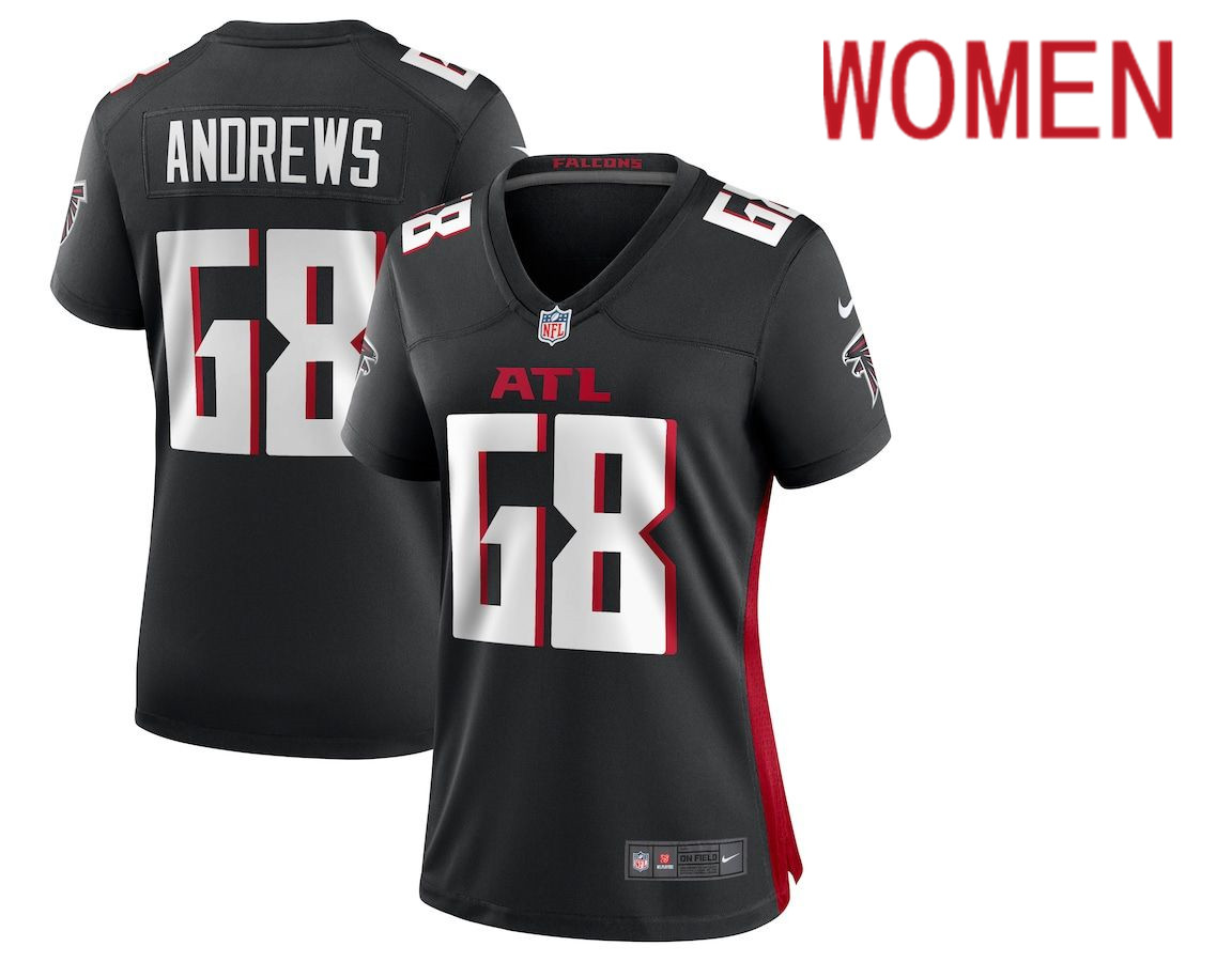 Women Atlanta Falcons #68 Josh Andrews Nike Black Game Player NFL Jersey
